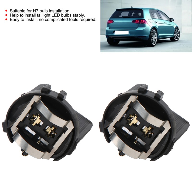 Pair of H7 Tail Lamp Bulb Holder Socket Car Taillight
