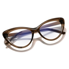 Icesor Oversized Cateye Blue Light Blocking Glasses Lightweight UV400 Anti Eyestrain TV Computer Gaming for Women Savannah