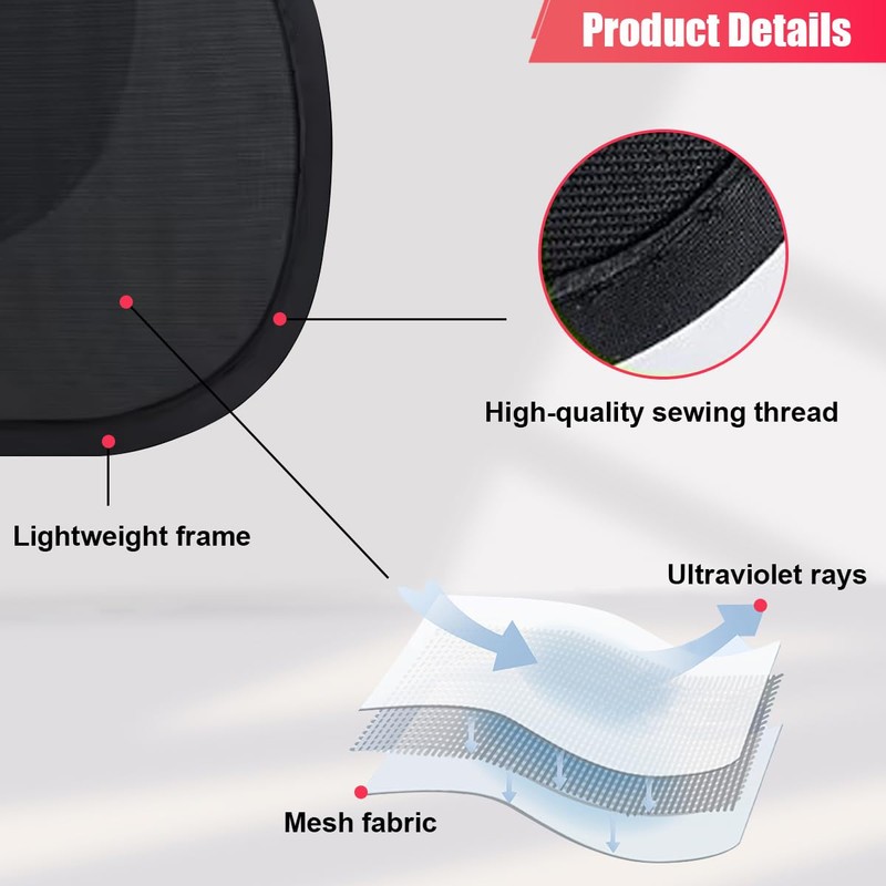 ZIMISI Miniature Static Cling Car Window Shades, UV Rays Block