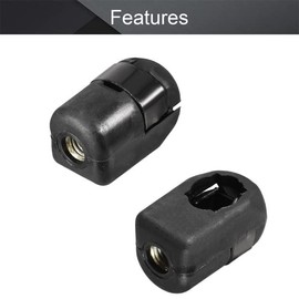 Fielect 2pcs M6 Female Thread PA66A5 Gas Spring End Fitting Black Gas Spring Connector Generator Accessories