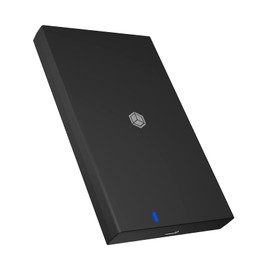 ICY BOX USB-C Hard Drive Enclosure for 2.5 Inch SSD/HDD with USB 3.0 (5 Gbps), External SATA Enclosure, Toolless, SSDs up to 9 mm Height, USB-A Adapter, IB-200T-C3, Black