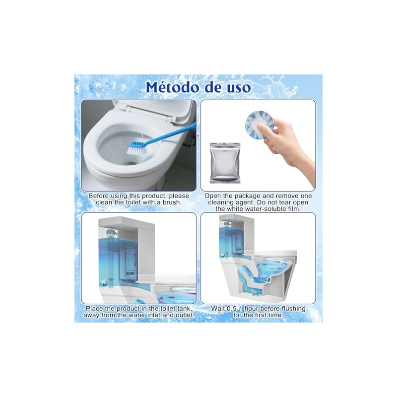 Pastillas Limpiadoras Inodoro Tabletas Acción Prolongada Pastilla Días Protección Meses