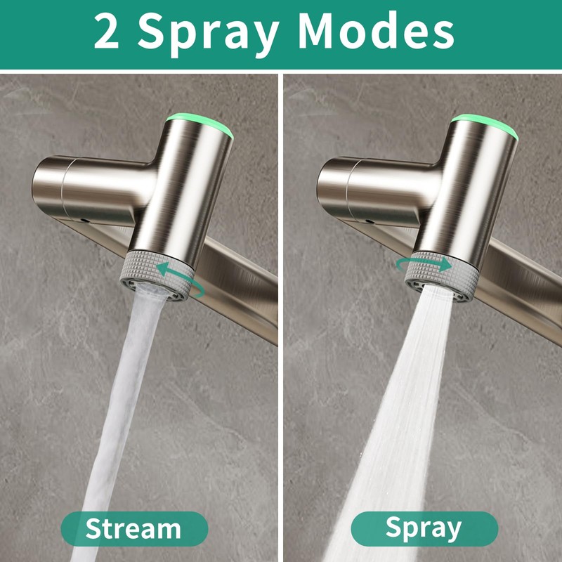 HEROBAI Modern Bathroom Faucet 1 Hole with Temperature Display(Batteries-Free), 1080°