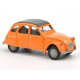 - Miniature Car Compatible with Citroën 2CV 1:64 Scale 3" 7.5cm Norev - Mandarin Orange 191027