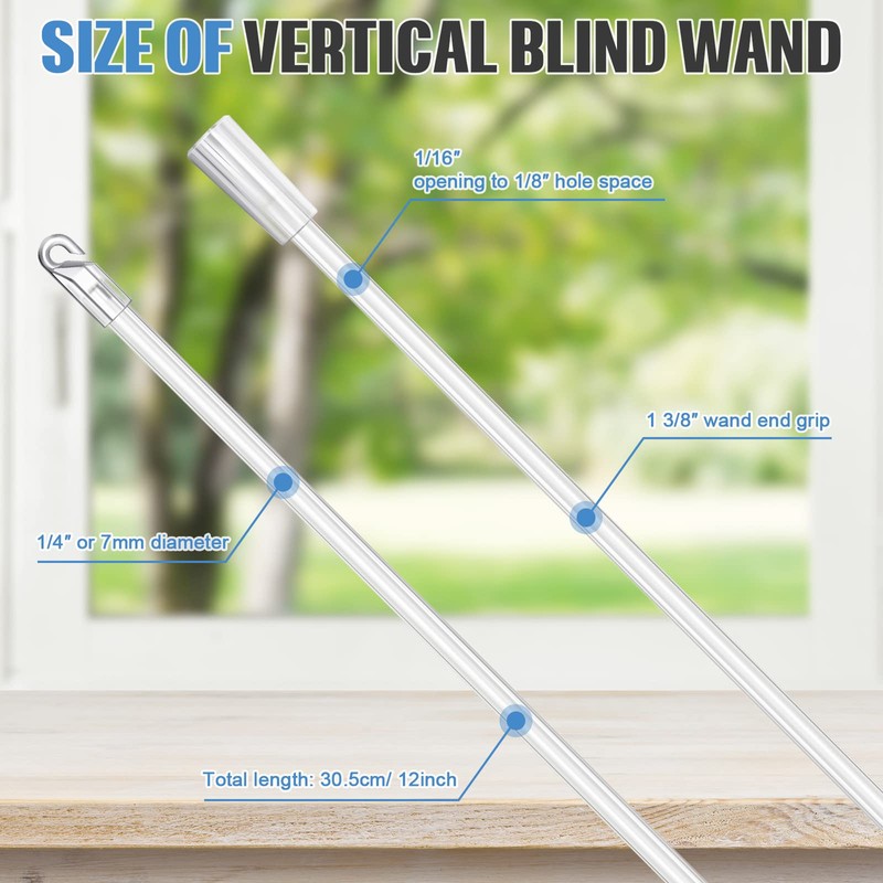 2 Pieces Blind Wand Vertical Blinds Replacement Parts Blind Stick