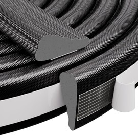 118 Inch Wedge-Shape Weather Stripping Door Seal,Windows and Doors Insulation for Winter,Self Adhesive Insulation Tape for Exterior Front Door,Noise Cancelling,Draft Seal Blocker,Black
