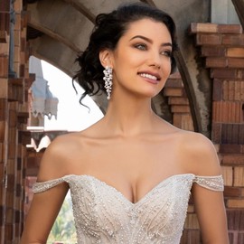 EleQueen Wedding Clip on Sparkle Simulated Pearl Rhinestone Crystal Chandelier Dangle Earrings for Bride Bridesmaid