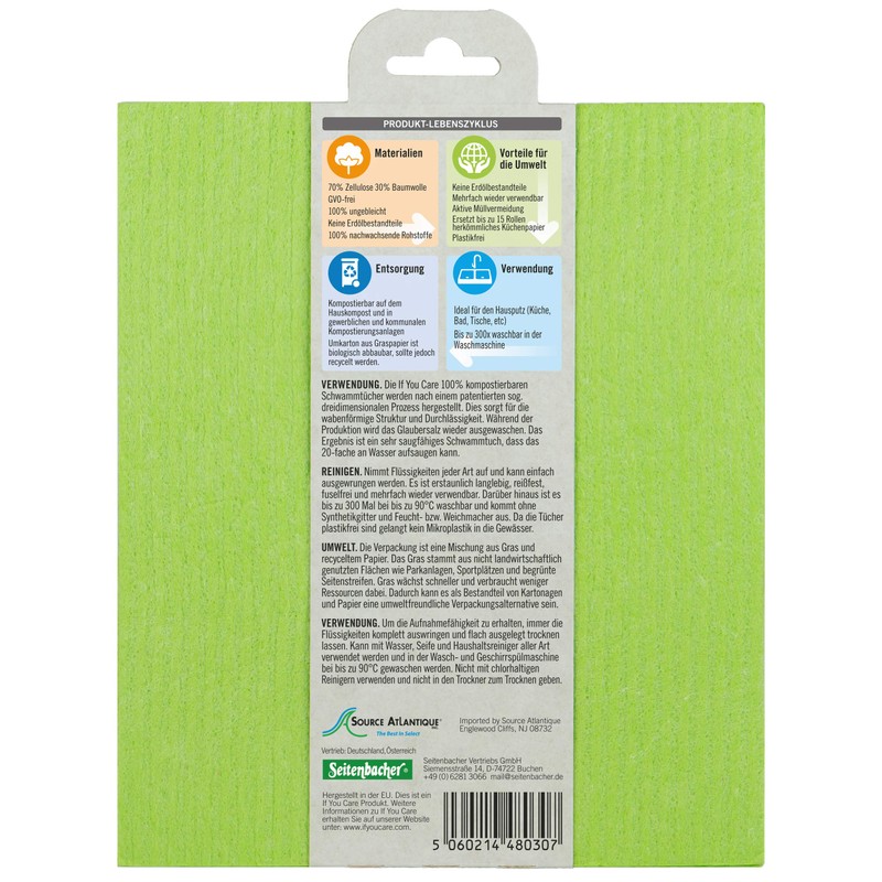 If You Care Sponge Cloths Compostable/Washable/Unmodified, 2 Packs of 5