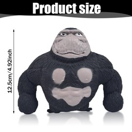 LGWJHCY Gorilla Stress Toy, Gorilla Toy Stress Relief, Pinch Relieve Stress Toy, Monkey Gorilla Toys, Anti Stress Toy, Suitable for Leisure, Entertainment and Decompression (Black)