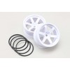 Yokomo TW-5313W7 6-Spoke Foil (White) 2 Pieces for Drift Offset