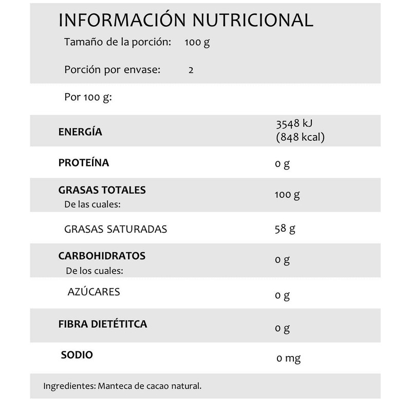 CACEP |Manteca de cacao 200g |ORGÁNICO | Humectante |100% Natural