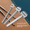 Fdit Leather Punch, 3pcs Steel Hole Punch Tool Set, 4mm