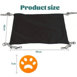 Anseom Cat Hammock, Soft Kitten Hanging Bed, Washable Hanging Swing with Pet Hair Remover, for Small Pets, Cats, Ferrets, Rabbits, Guinea Pigs, Chinchilla, 42 x 56 cm