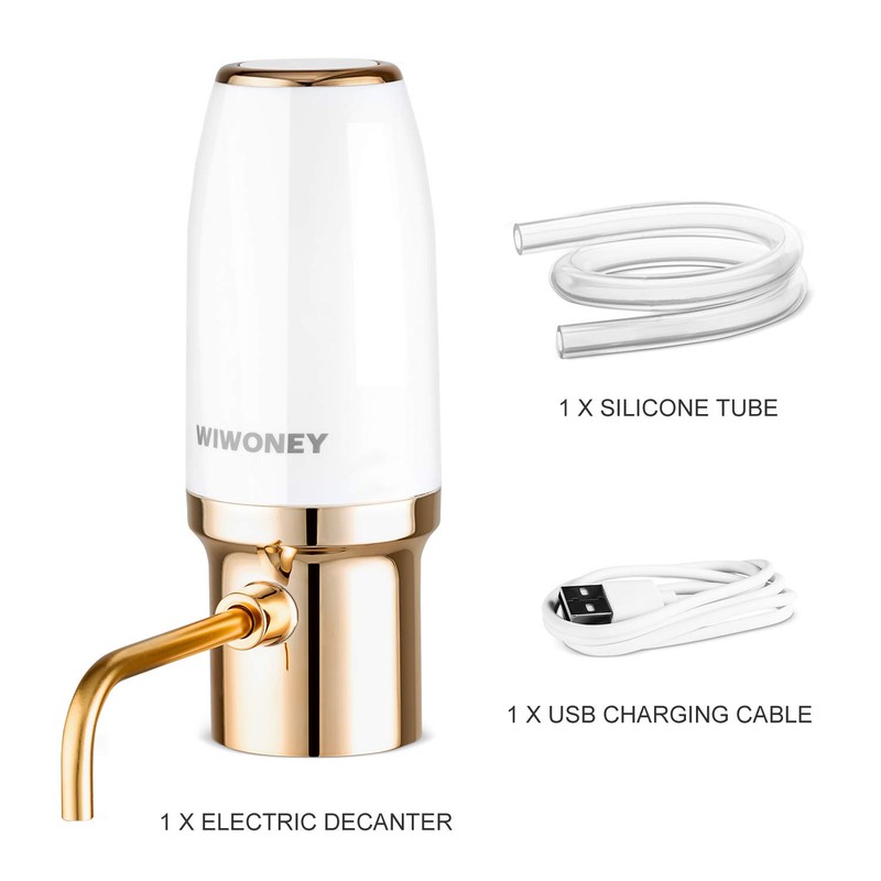 WIWONEY Aeratore e versatore elettrico di vino, decanter per vino