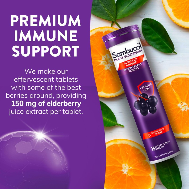 Sambucol Black Elderberry Effervescent Tablets - Elderberry with Zinc and