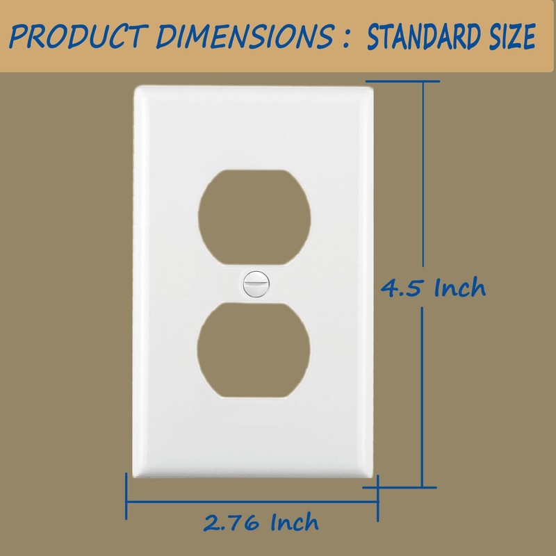 Outlet Covers Wall Plates -Duplex Outlet Covers, 1-Gang Standard Size