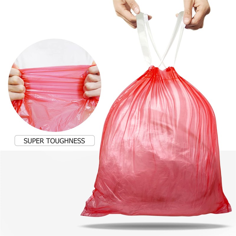 15L Garbage Bags Drawstring, Extra Strong Small Garbage Bag Unscented,