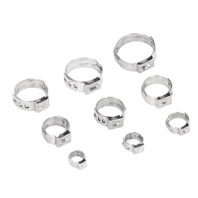 180Pcs Fuel Hose Clamps Kit Stainless Steel Injection Line Accessories
