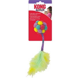 KONG Active Bubble Ball Lightweight Pompom Multi-Sensory Bat and Chase Cat Toy
