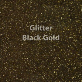 Siser Glitter HTV 20" x 12" Sheet - Iron on Heat Transfer Vinyl (Black Gold)