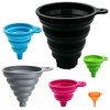 Set 6 embudos silicona plegables grado alimenticio, colores variados para