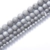 10mm Natural Grey Matte Fancy Druzy Agate Gemstone Round Loose