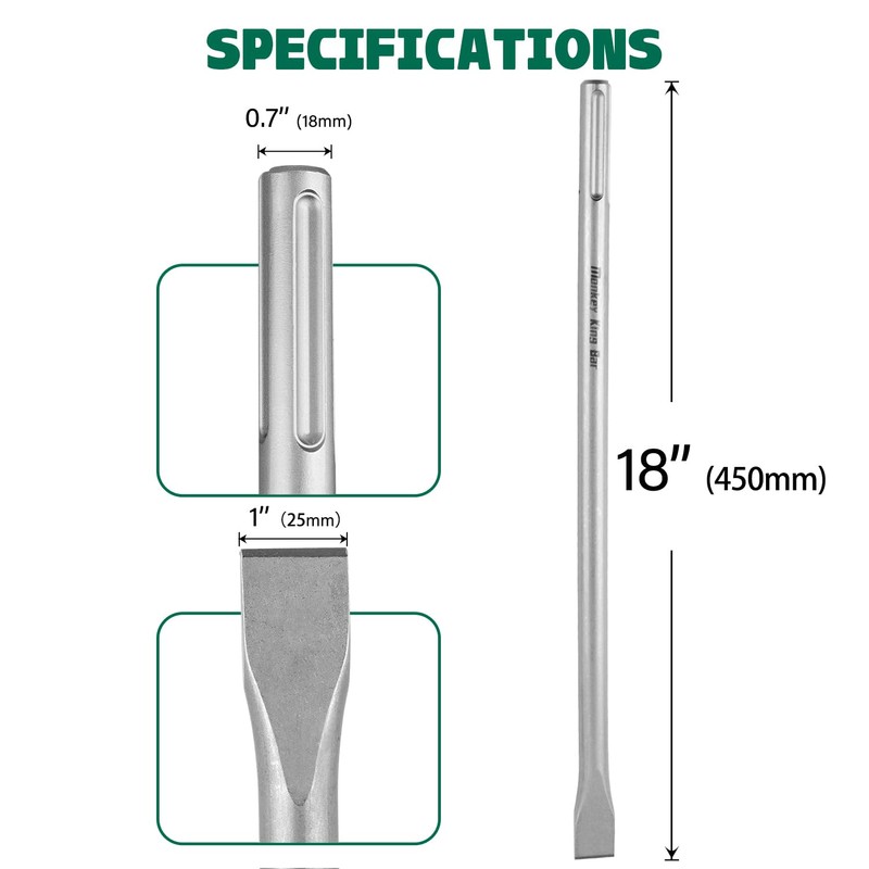 MonkeyKingBar-Heavy Duty SDS MAX Flat Chisel 18IN Length (450x25mm)- SDS