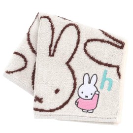 Miffy Initial Towel Handkerchief, Women's Towel, Hand Towel, Approx. 9.8 inches (25 cm), 001831 (h)