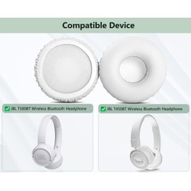 XRHTONG Prime Ear Pad Replacement Parts Compatible with JBL T500BT T450BT Wireless Bluetooth Headphones Ear Pad Cushion (Protein Leather/Memory Foam)