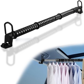 Clothes Rack for Car Telescopic, Car Clothes Hanger Bar Travel Long 34"-54" Free Extra Car Gap Filler Thickened Steel Tube Wrap Non-Slip Rubber Sturdy Cothes Rod for Cars RVs Cars Trucks Vans