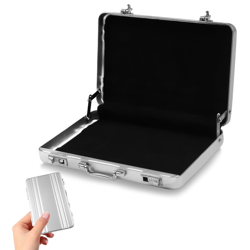 WINKIO Aluminium Money Case with Snap Closure Cheque Gift for