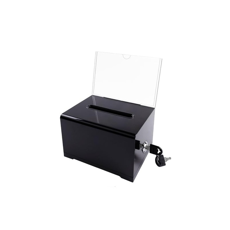 Acrylic Donation Box, Lockable Donation Box, Transparent Ballot Box with
