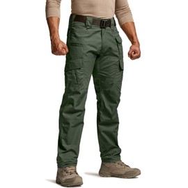 CQR Men's Tactical Pants, Water Resistant Ripstop Cargo Pants, Lightweight EDC Work Hiking Pants, Outdoor Apparel, Raider Mag Green Kelp, 40W x 32L