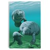 Lantern Press 6x9 Inch Metal Sign, Manatees
