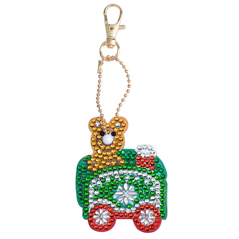 4Pcs Diamond Painting Keychain DIY Luggage Ornaments Art Crafts Christmas