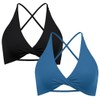 SUUKSESS Women 2 Piece Open Back Strappy Sports Bra Pack