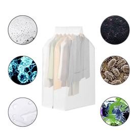 2 Pack Hanging Garment Bags for rack Closet Storage White, Garment Bags for Hanging Clothes Garment Protector Rack Cover for Suit,Coat, Bottom Enclosed 35 x 22 x 20 Inch