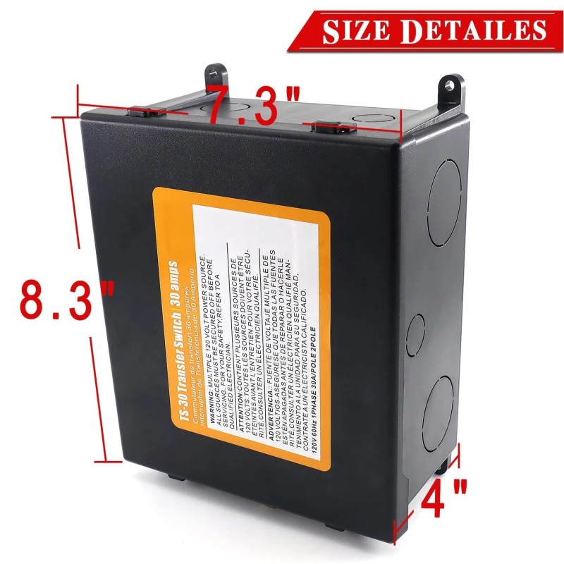 RJSPHH 30 ampere transfer switch for inverters/shore power/generators, 120V