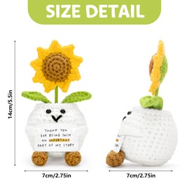 Emotional Support Crochet Sunflower Doll, Thank You Gift for Women, Teachers, Friends, Colleague, Gifts for Christmas, Birthday, Graduation (Thank you for being such an important part of my story)