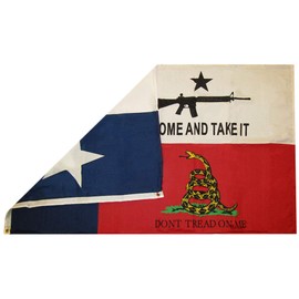 3x5 Texas Come & Take It Gadsden Don't Tread On Me Combo 100D Woven Poly Nylon Flag 3'x5' Banner Grommets Heavy Duty (RUF)
