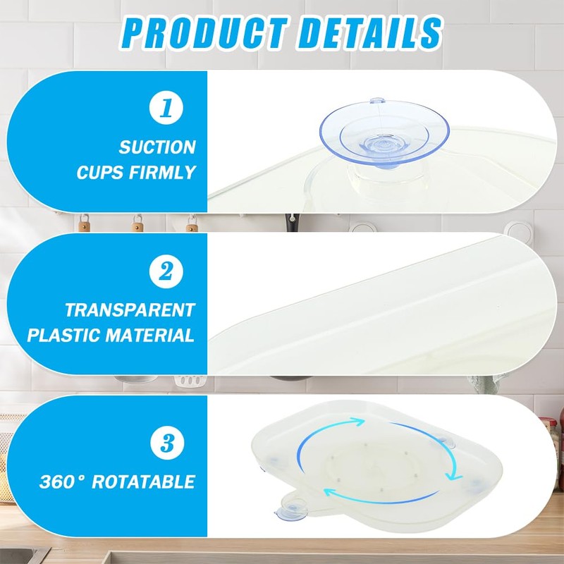 Lazy Susan Organizer Turntable (15.67''x11.73''), Smart Track System for Easy