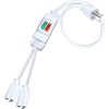 White 2 Way Extension Cord with On/Off LED Switch, Fiabtool