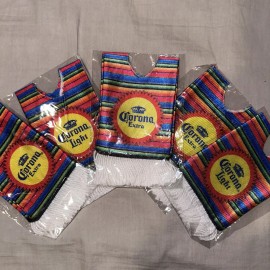 Corona Extra Slip On Poncho With Fringes Beer Bottle Cover Set Of 5