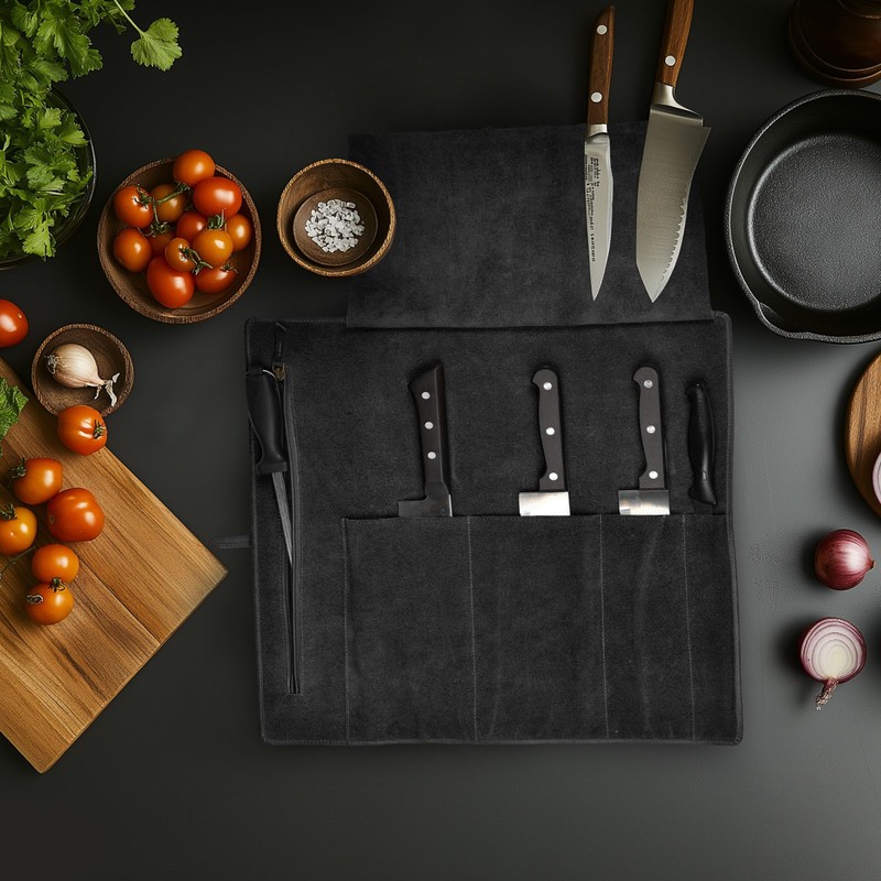 LEATHER VILLAGE Genuine Leather Knife Roll Bag – Professional Chef