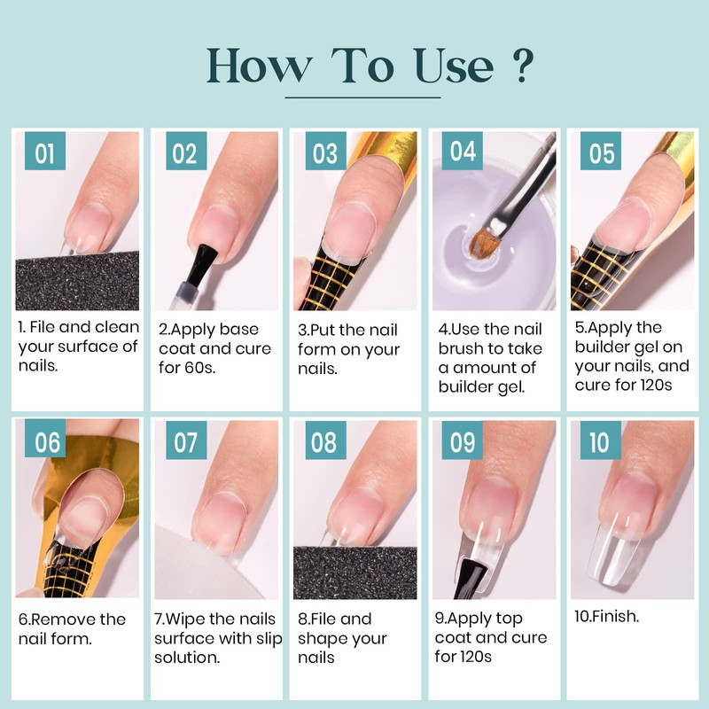 MIZHSE 60g Clear Hard Builder Nail Gel For Nail Extension