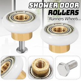 Biaungdo 4 Sets Shower Door Rollers, 19 mm Shower Door Rollers Runners Wheels Replacement Part, Bathroom Glass Door Roller Wheel Sliding Shower Door Runner