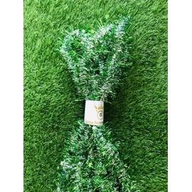 Green and Silver Christmas decor Foil Tinsel Garland for christmas tree decoration Metallic Streamers Happy New Year Party Ceiling Hanging Decorations Indoor and Outdoor Shiny Sparkly Garland Decoration 28 Feet 5 Pieces