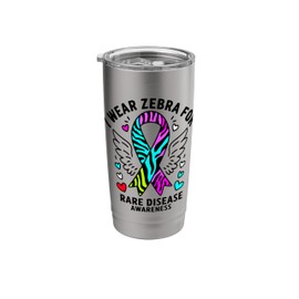 Zebra Ribbon Shirt I Wear Zebra for Rare Disease Awareness Stainless Steel Insulated Tumbler