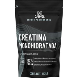 Daimel Creatina Monohidratada en Polvo 1 Kilo 200 Servicios 100% Pura Pre Workout Sin Sabor Suplemento Deportivo Incluye Scoop