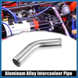 A ABSOPRO 51mm 2" OD 4" 100mm Leg Length Universal Car Aluminum Alloy Tube Intercooler Pipe 45 Degree Bend Elbow Air Intake Joiners Tubing - Pack of 2 Item Replacement